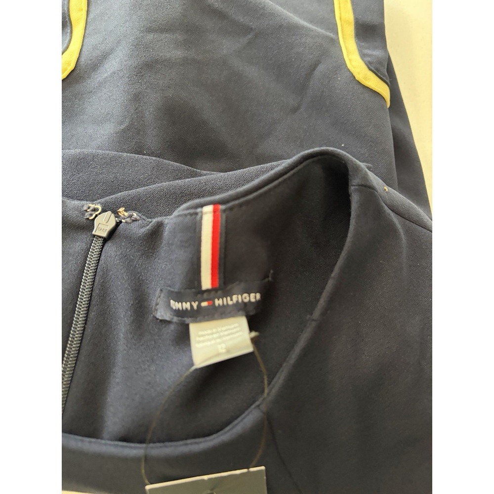 Tommy Hilfiger Size  12 Blue Dress - Cute Yellow Trim NWT - Picture 4 of 5